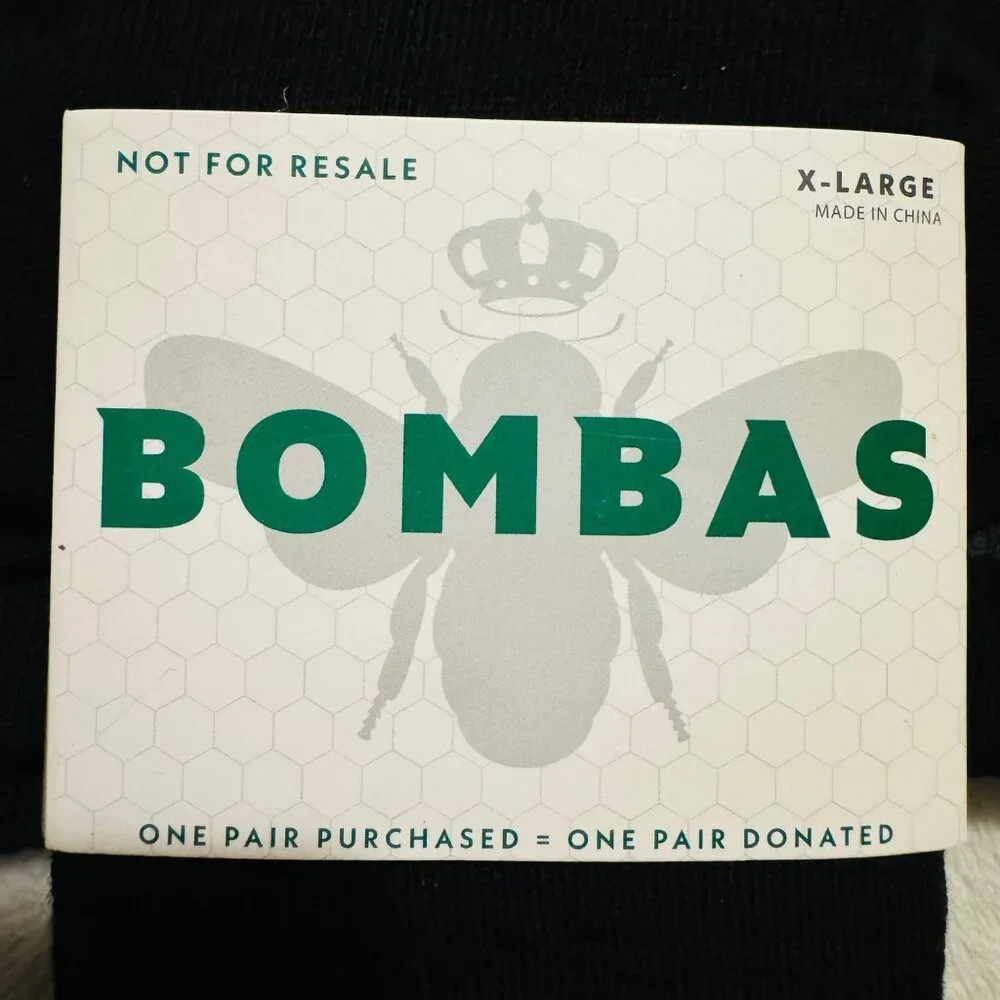 Bombas Calf Socks mens size XL solid black Honeycomb cushion stay up 3 pairs new